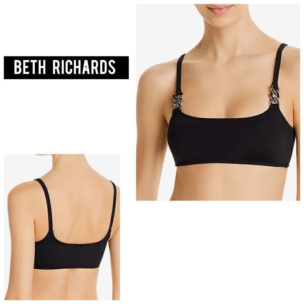 New. Beth Richards black lynx bikini top. XS. Retails $130